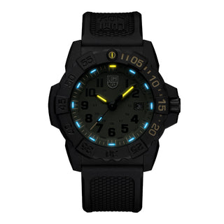 RELÓGIO LUMINOX NAVY SEAL FOUNDATION (COMBO COM 2 PULSEIRAS - BORRACHA PRETA + NYLON PRETO)45MM CÓD.3517.NSF.SET