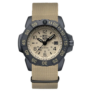 RELÓGIO LUMINOX NAVY SEAL FOUNDATION STEEL (COMBO COM 2 PULSEIRAS - BORRACHA PRETA + NYLON BEGE) 45 MM CÓD.3251.CBNSF.SE