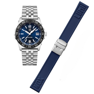 RELÓGIO LUMINOX PACIFIC DIVER (COMBO COM 2 PULSEIRAS - AÇO INOX + BORRACHA AZUL) 39 MM CÓD.3123M.SET