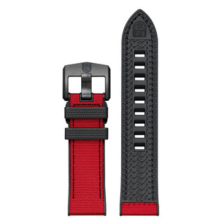 PULSEIRA LUMINOX BORRACHA COM REVESTIMENTO NYLON  VERMELHA- 23mm- FPX.2301.30B.K