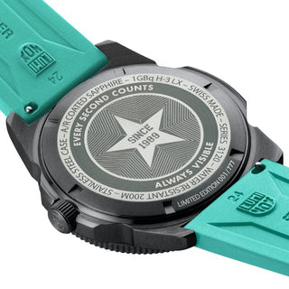 RELÓGIO LUMINOX PACIFIC DIVER (COMBO 2 PULSEIRAS BORRACHA AZUL TURQUESA + BORRACHA PRETA) - (EDIÇÃO LIMITADA) CÓD.3124.N