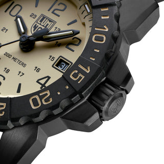 RELÓGIO LUMINOX NAVY SEAL FOUNDATION STEEL (COMBO COM 2 PULSEIRAS - BORRACHA PRETA + NYLON BEGE) 45 MM CÓD.3251.CBNSF.SE