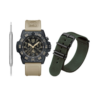 RELÓGIO LUMINOX NAVY SEAL FOUNDATION CHRONOGRAPH (RELÓGIO COM 2 PULSEIRAS: BORRACHA E NYLON) 45 MM CÓD.3590.NSF.SET