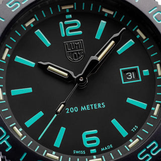 RELÓGIO LUMINOX PACIFIC DIVER (COMBO 2 PULSEIRAS BORRACHA AZUL TURQUESA + BORRACHA PRETA) - (EDIÇÃO LIMITADA) CÓD.3124.N