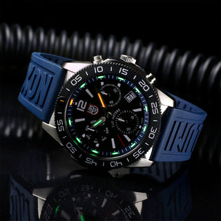 RELÓGIO LUMINOX PACIFIC DIVER CRONOGRAPH (COMBO COM 2 PULSEIRAS BORRACHA AZUL+PRETA)44MM CÓD. 3143.SET