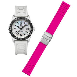 RELÓGIO LUMINOX PACIFIC DIVER (COMBO COM 2 PULSEIRAS  BORRACHA BRANCA+ROSA) 39 MM CÓD.3128M.SET